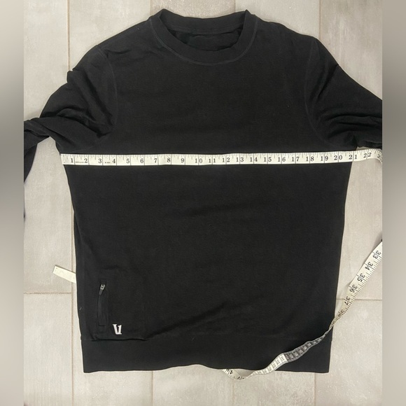 Vuori Ponto Performance Crew Neck Long Sleeve Sweater Black Heather Size Medium - Picture 5 of 5